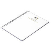 Eenvoudig modern wit goud Elegant Sjabloon Monogra Notitieboek (Linkerzijde)