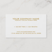 Eenvoudig Modern Wit & Goud Geometrisch Accent Visitekaartje (Achterkant)