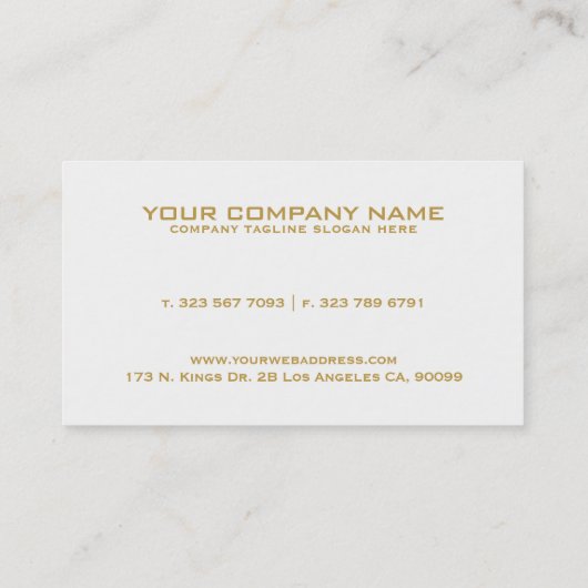 Eenvoudig Modern Wit & Goud Geometrisch Accent Visitekaartje (Achterkant)