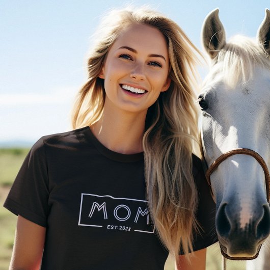 Eenvoudig Modern Wit Lijst-Moeder Est. 2024 T-shirt