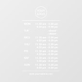 Eenvoudig Modern Wit Meerdere Openingstijden Raamsticker (Vel)