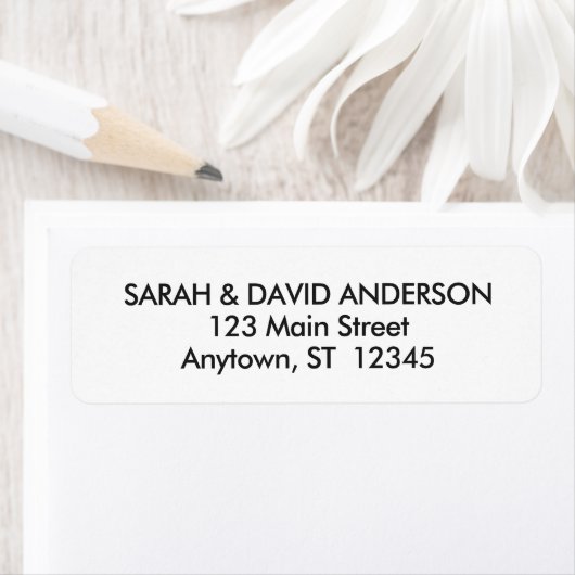 Eenvoudig modern wit retour adres label (Insitu)