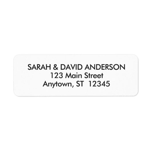 Eenvoudig modern wit retour adres label (Voorkant)