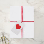 Eenvoudig Modern Wit Rode Hart Grafisch Cadeaulabel (Met Touw)