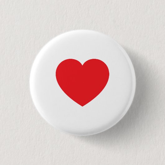 Eenvoudig Modern Wit Rode Hart Grafisch Ronde Button 3,2 Cm (Voorkant)