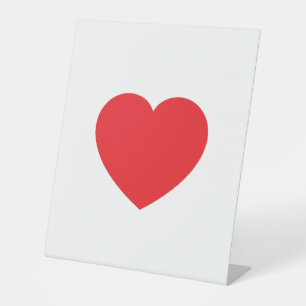 Eenvoudig Modern Wit Rode Liefde Hart Grafisch Reclamebord Met Voetstuk