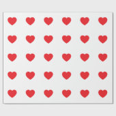 Eenvoudig Modern Wit Rode Liefdeshart Grafisch Cadeaupapier (Vlak)