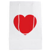 Eenvoudig Modern Wit Rode Liefdeshart Grafisch Medium Cadeauzakje (Achterkant)