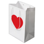 Eenvoudig Modern Wit Rode Liefdeshart Grafisch Medium Cadeauzakje (Achterkant Gekanteld)