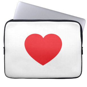 Eenvoudig Modern Wit Rood Hart Grafisch Laptop Sleeve