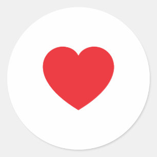 Eenvoudig Modern Wit Rood Hart Grafisch Ronde Sticker