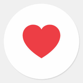 Eenvoudig Modern Wit Rood Hart Grafisch Ronde Sticker