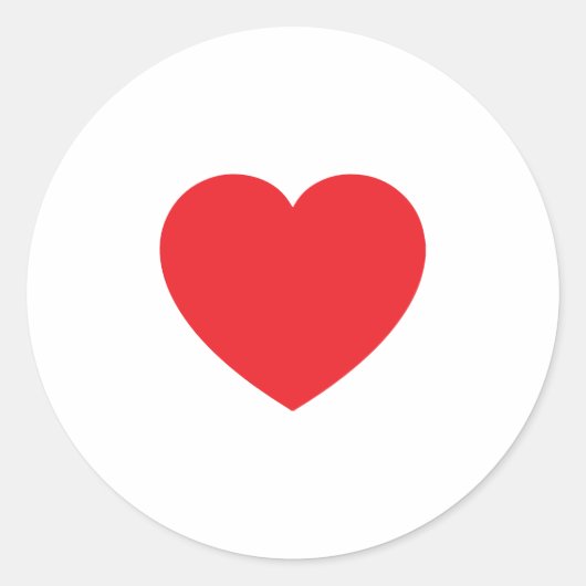 Eenvoudig Modern Wit Rood Hart Grafisch Ronde Sticker (Voorkant)