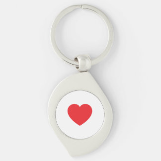 Eenvoudig Modern Wit Rood Hart Grafisch Sleutelhanger