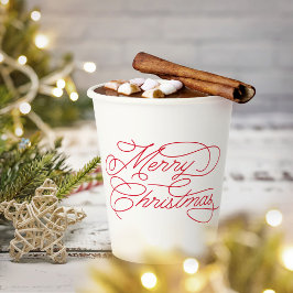 Eenvoudig, modern, wit rood kerst papieren bekers