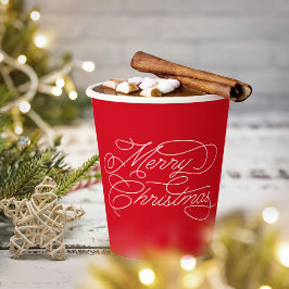 Eenvoudig, modern, wit rood kerst papieren bekers