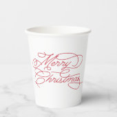 Eenvoudig, modern, wit rood kerst papieren bekers (Voorkant)