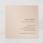 Eenvoudig, modern, wit, Roos Gold Back Vierkante Visitekaartje (Achterkant)