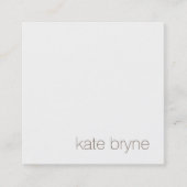 Eenvoudig, modern, wit, Roos Gold Back Vierkante Visitekaartje (Voorkant)