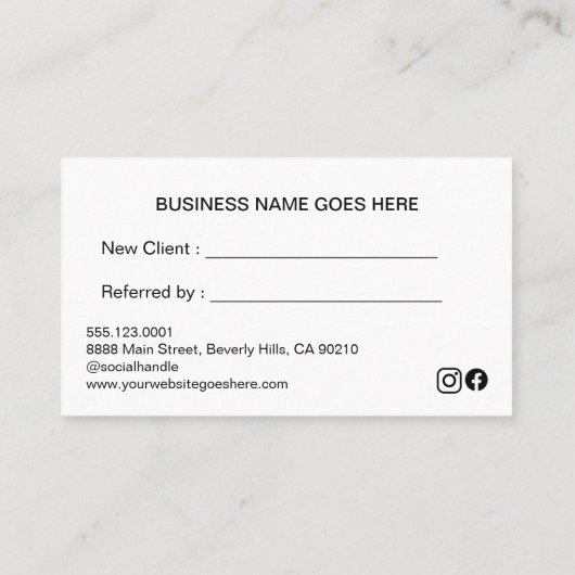 Eenvoudig Modern Wit Verwijs een Vriend Custom Klantenkaartje (Achterkant)