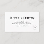 Eenvoudig Modern Wit Verwijs een Vriend Custom Klantenkaartje (Voorkant)