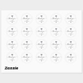 Eenvoudig modern Wit Weddenschap Zilver Heart Ronde Sticker (Vel)