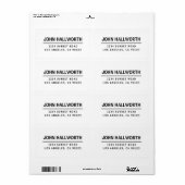 Eenvoudig Modern Wit & Zwart Etiket (Full Sheet)