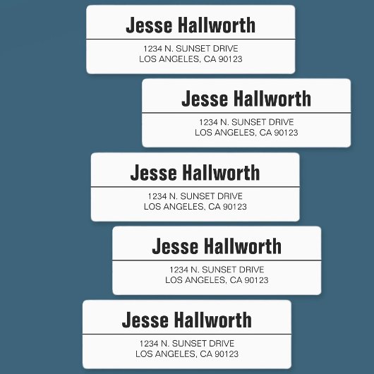 Eenvoudig Modern Wit & Zwart Waterdicht Adres Labels