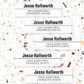 Eenvoudig Modern Wit & Zwart Waterdicht Adres Labels