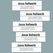 Eenvoudig Modern Wit & Zwart Waterdicht Adres Labels