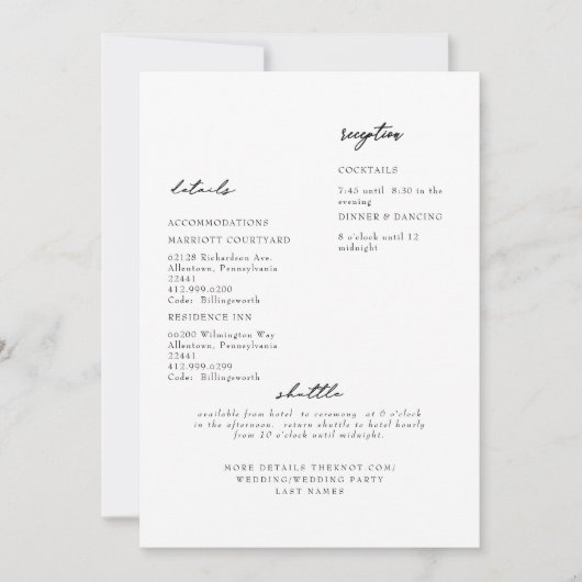 Eenvoudig modern withuwelijk detail kaart (Voorkant)