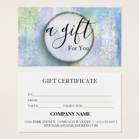 Eenvoudig & Modern Zakelijk Cadeaubon Visitekaartje (Voorkant /achterkant)