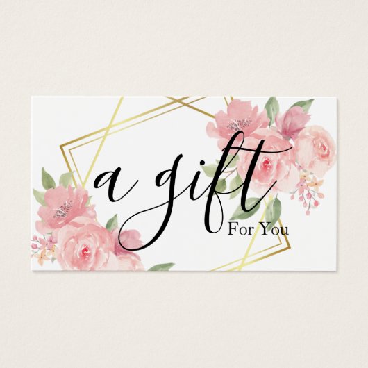 Eenvoudig & Modern Zakelijk Cadeaubon Visitekaartje (Voorkant)