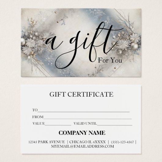 Eenvoudig & Modern Zakelijk Cadeaubon Visitekaartje (Voorkant /achterkant)