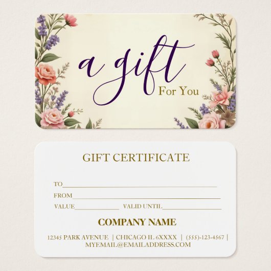 Eenvoudig & Modern Zakelijk Cadeaubon Visitekaartje (Voorkant /achterkant)