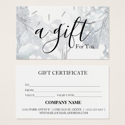 Eenvoudig & Modern Zakelijk Cadeaubon Visitekaartje (Voorkant /achterkant)
