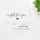 Eenvoudig modern zakelijk cadeaubon visitekaartje (Bureau)