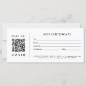 Eenvoudig Modern Zakelijk QR-code Cadeaubon (Voorkant)
