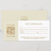 Eenvoudig Modern Zakelijk QR-code Cadeaubon (Voorkant / Achterkant)