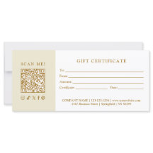 Eenvoudig Modern Zakelijk QR-code Cadeaubon