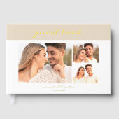 Eenvoudig Modern Zand Beige Handgeschreven Script Gastenboek (Voorkant)
