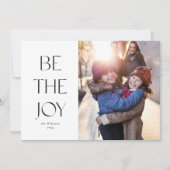 Eenvoudig modern zijn de vreugde van Kerstmis zwar Feestdagenkaart (Voorkant)