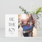 Eenvoudig modern zijn de vreugde van Kerstmis zwar Feestdagenkaart (Staand voorkant)