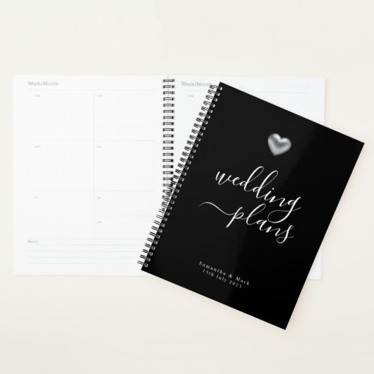 Eenvoudig modern, zilver Heart Wedding Planner (Display)
