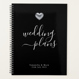 Eenvoudig modern, zilver Heart Wedding Planner