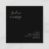 Eenvoudig, modern, zilver, zwart vierkante visitekaartje (Achterkant)