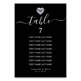 Eenvoudig modern, zilveren heart Typografie Wedden Kaart