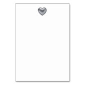 Eenvoudig modern, zilveren heart Typografie Wedden Kaart (Achterkant)