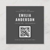 Eenvoudig modern zwart Afstuderen Foto QR Code Inf Contactkaartje (Achterkant)