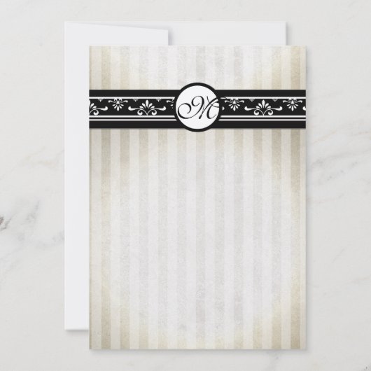 Eenvoudig  Modern Zwart en Beige Kaart (Achterkant)